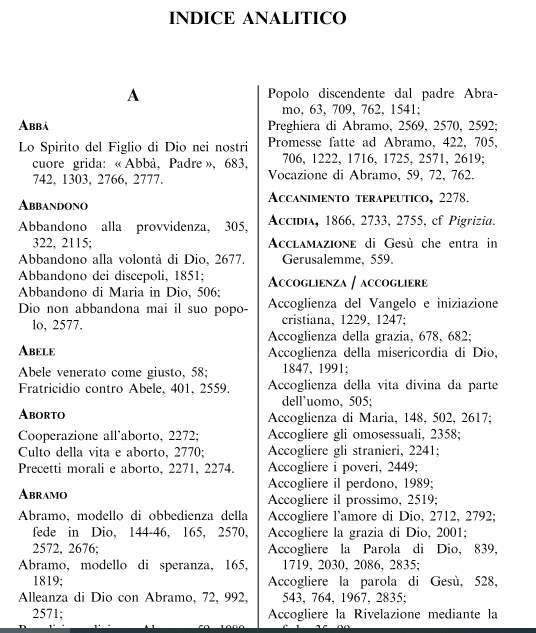 indice analitico